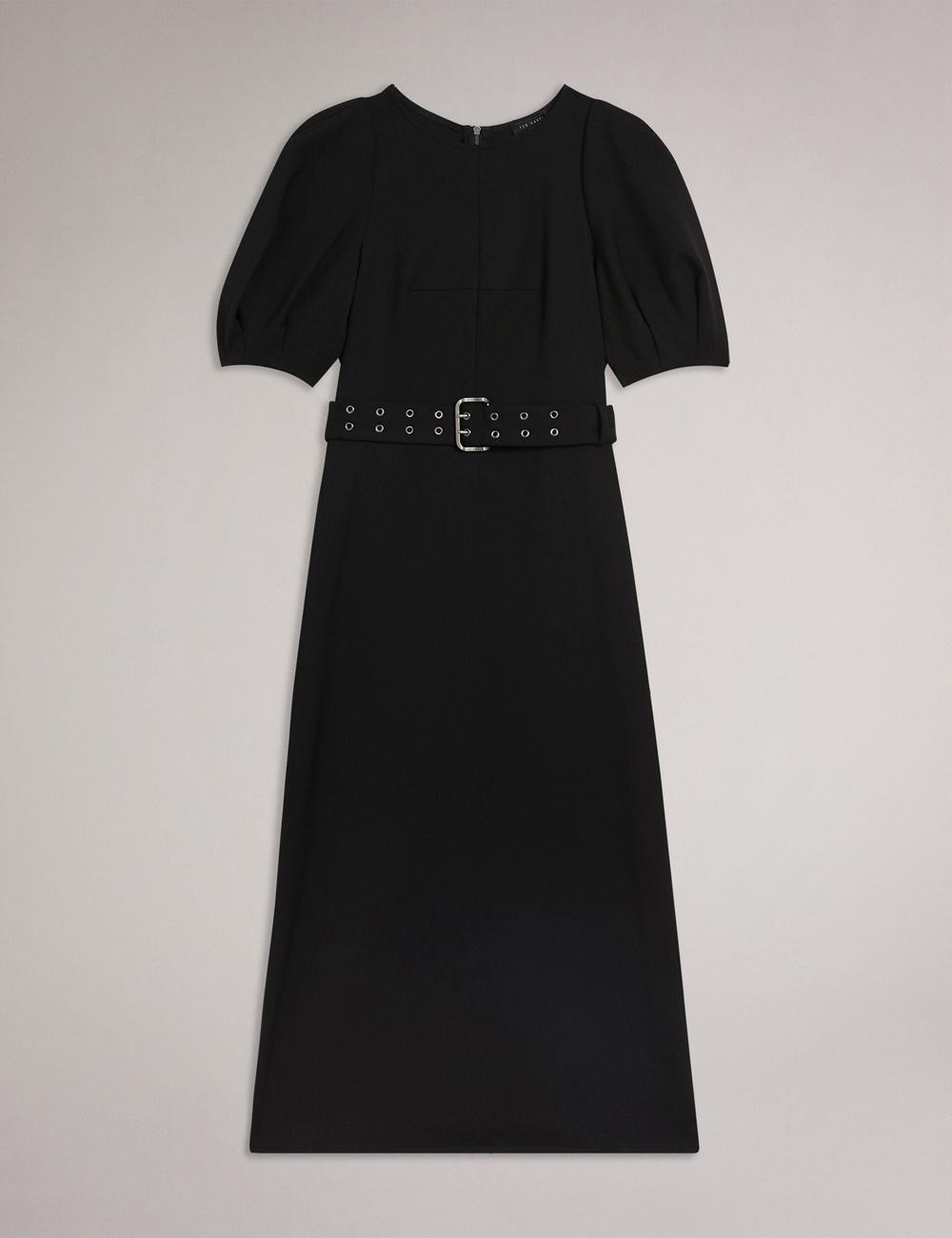 Ted Baker GABYELA - Structured Puff Sleeve With Belt ミディドレス レディース 黒 | Japan  TAUR-98213