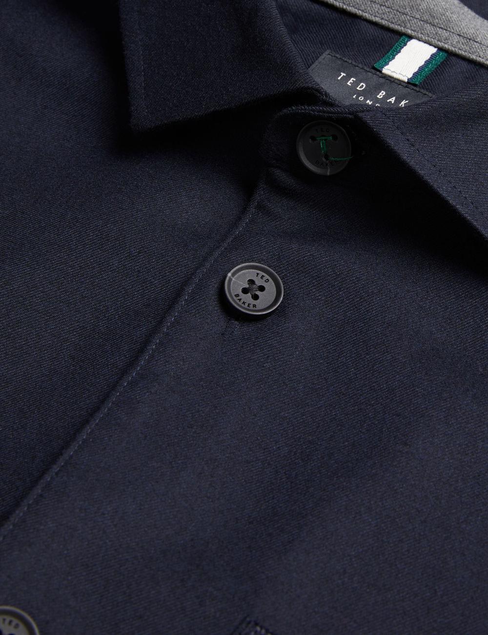 Ted Baker GAIUS - Wool Blend With Pocket Detail シャツ メンズ ネイビー | Japan  YLNK-45019