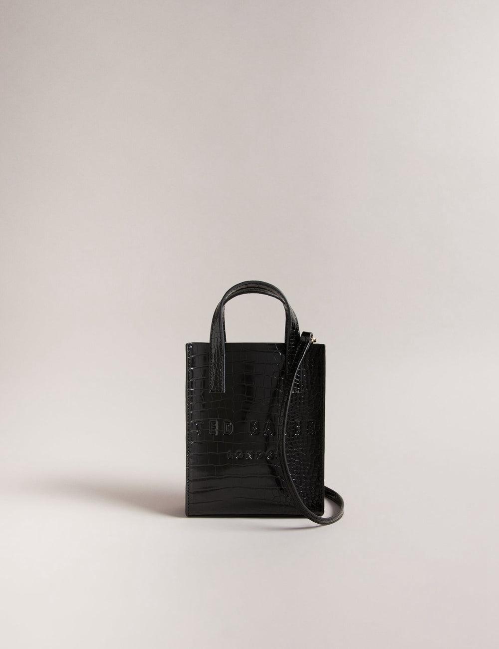 Ted Baker GATOCON - Mini Croc Effect Icon トートバッグ レディース 黒 | Japan  CWXU-54836