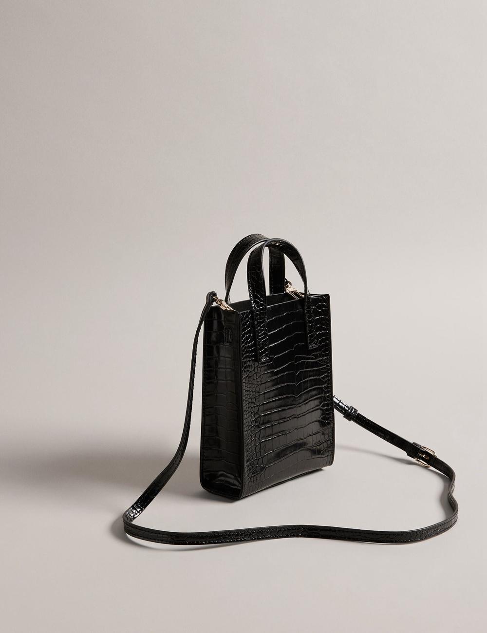 Ted Baker GATOCON - Mini Croc Effect Icon トートバッグ レディース 黒 | Japan  CWXU-54836