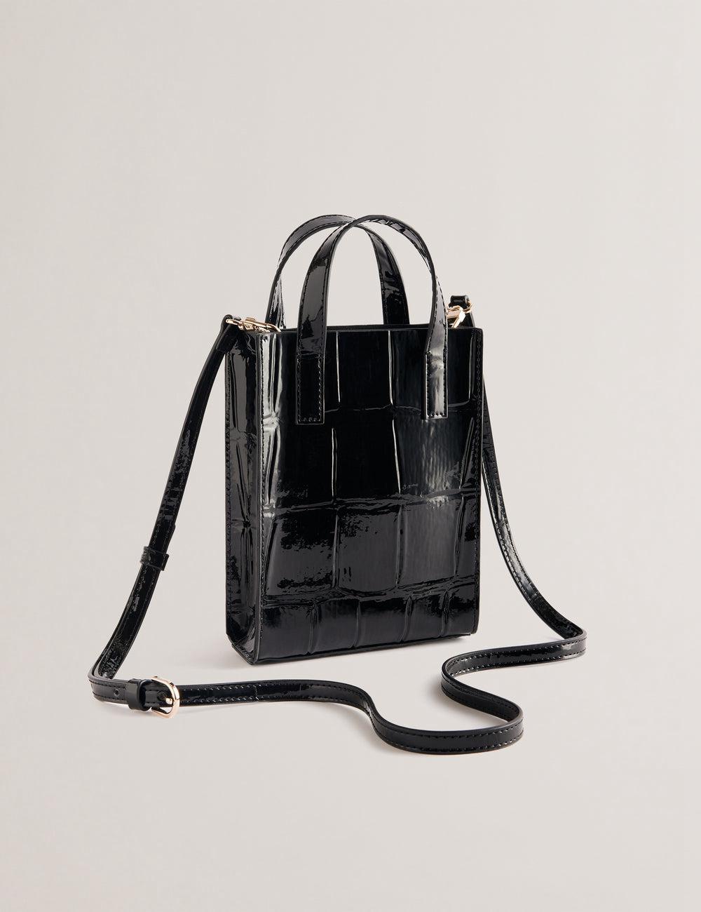 Ted Baker GATOCON - Mini Croc Effect Patent トートバッグ レディース 黒 | Japan  XVRA-65329