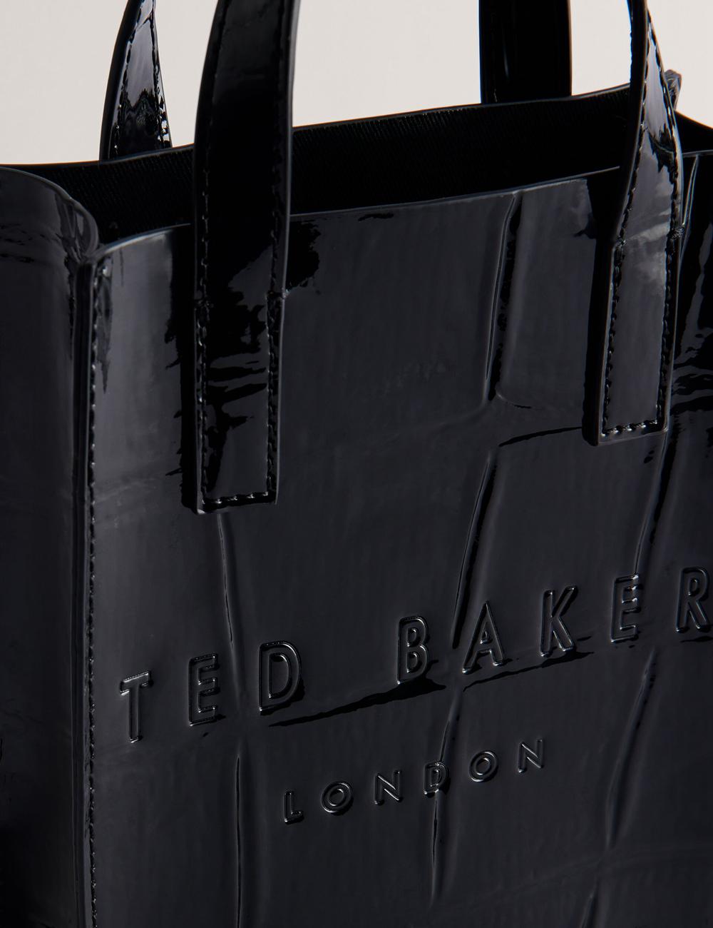 Ted Baker GATOCON - Mini Croc Effect Patent トートバッグ レディース 黒 | Japan  XVRA-65329