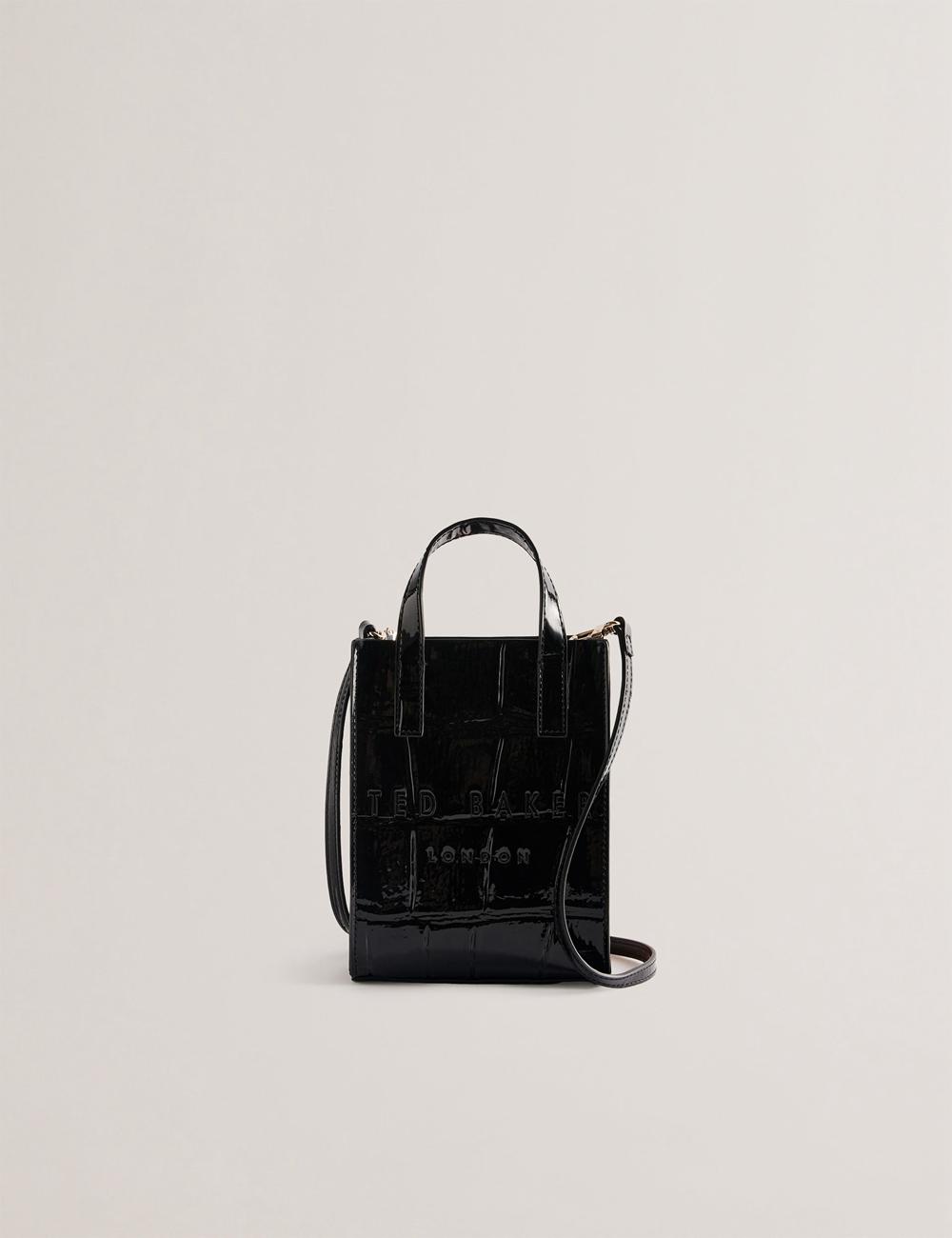 Ted Baker GATOCON - Mini Croc Effect Patent トートバッグ レディース 黒 | Japan  XVRA-65329
