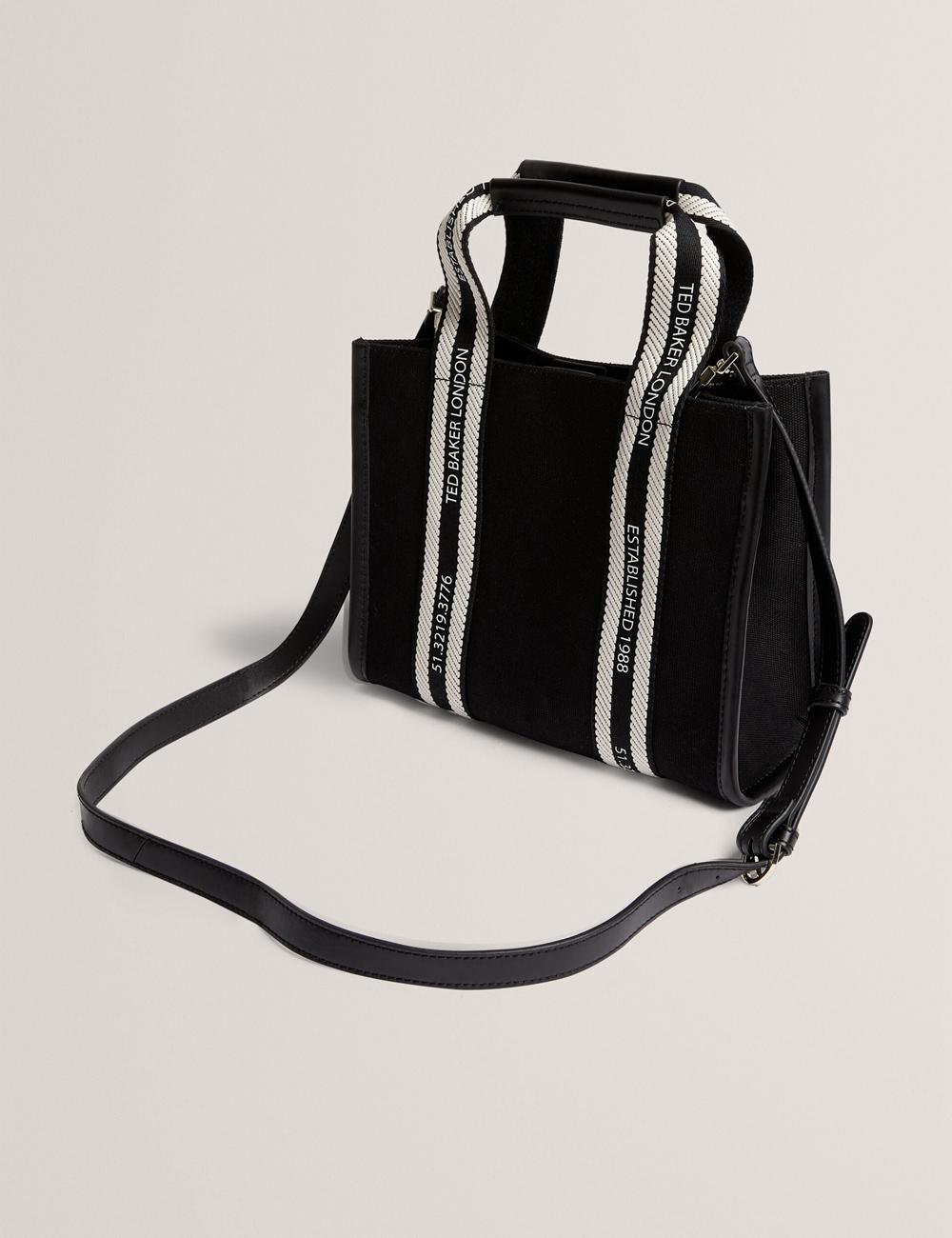 Ted Baker GEORJEA - Branded Webbing Canvas Small トートバッグ レディース 黒 | Japan  NEBZ-29043