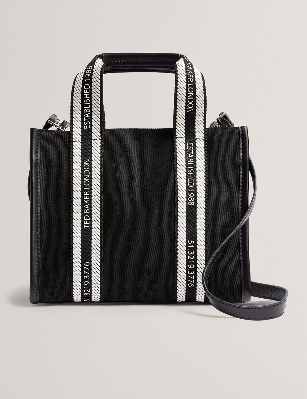 Ted Baker GEORJEA - Branded Webbing Canvas Small トートバッグ レディース 黒 | Japan  NEBZ-29043