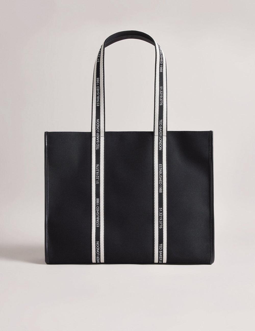 Ted Baker GEORJEY - Branded Webbing Canvas Large トートバッグ レディース 黒 | Japan  RHAO-32658