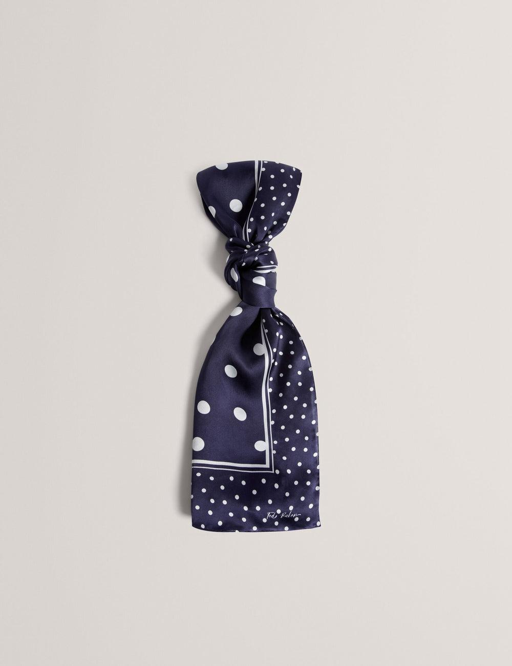 Ted Baker GILLS - Polka Dot Print Long Satin Silk スカーフ レディース ネイビー | Japan  GLSE-49763