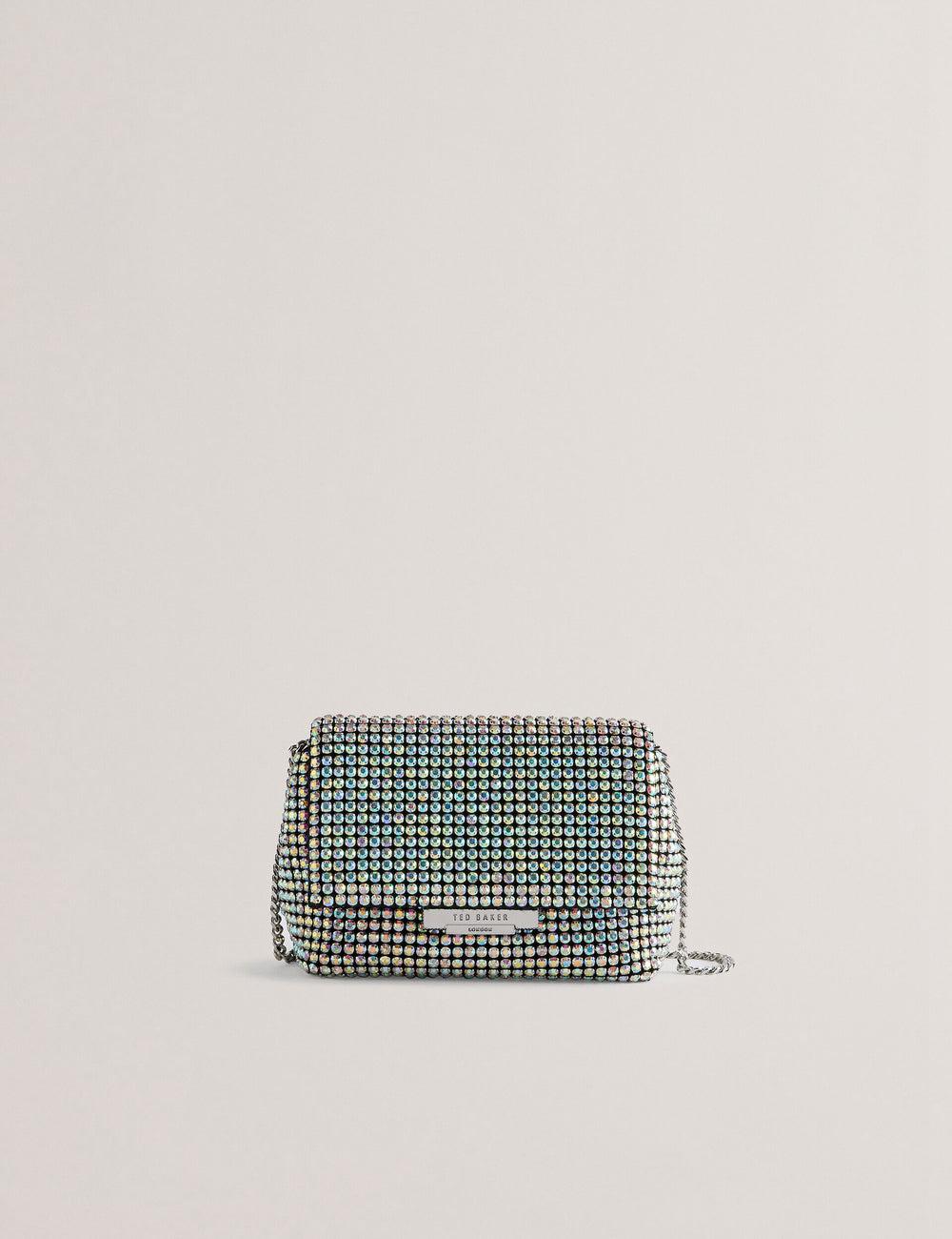 Ted Baker GLITERS - Crystal Embellished Mini クロスボディバッグ レディース シルバー | Japan  LJBU-41298
