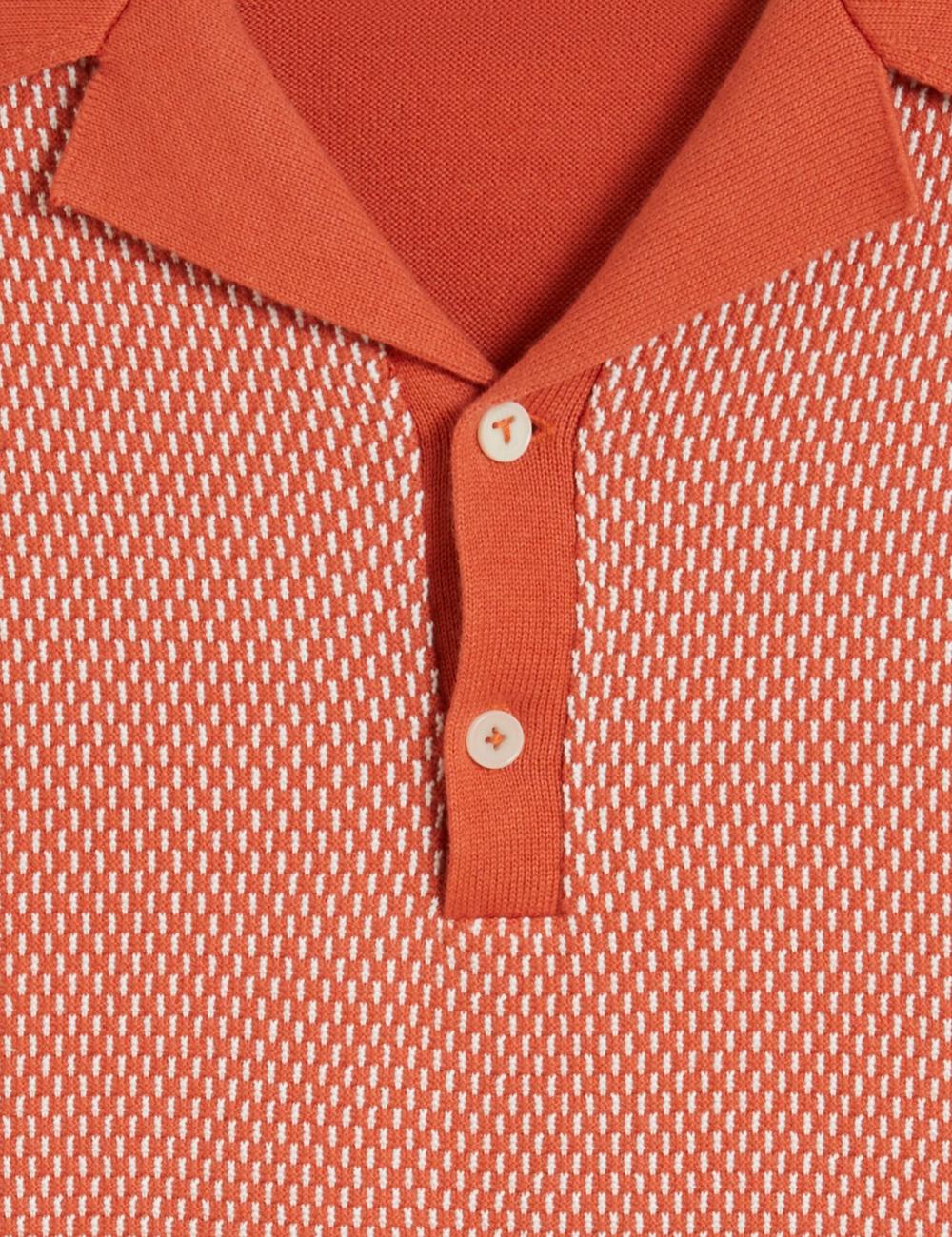 Ted Baker GREGRY - Short Sleeve Small Stitch Knitted ポロシャツ メンズ 赤 | Japan  ZXRC-72469