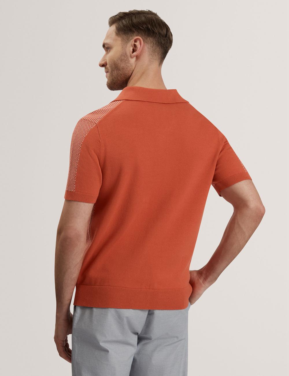 Ted Baker GREGRY - Short Sleeve Small Stitch Knitted ポロシャツ メンズ 赤 | Japan  ZXRC-72469