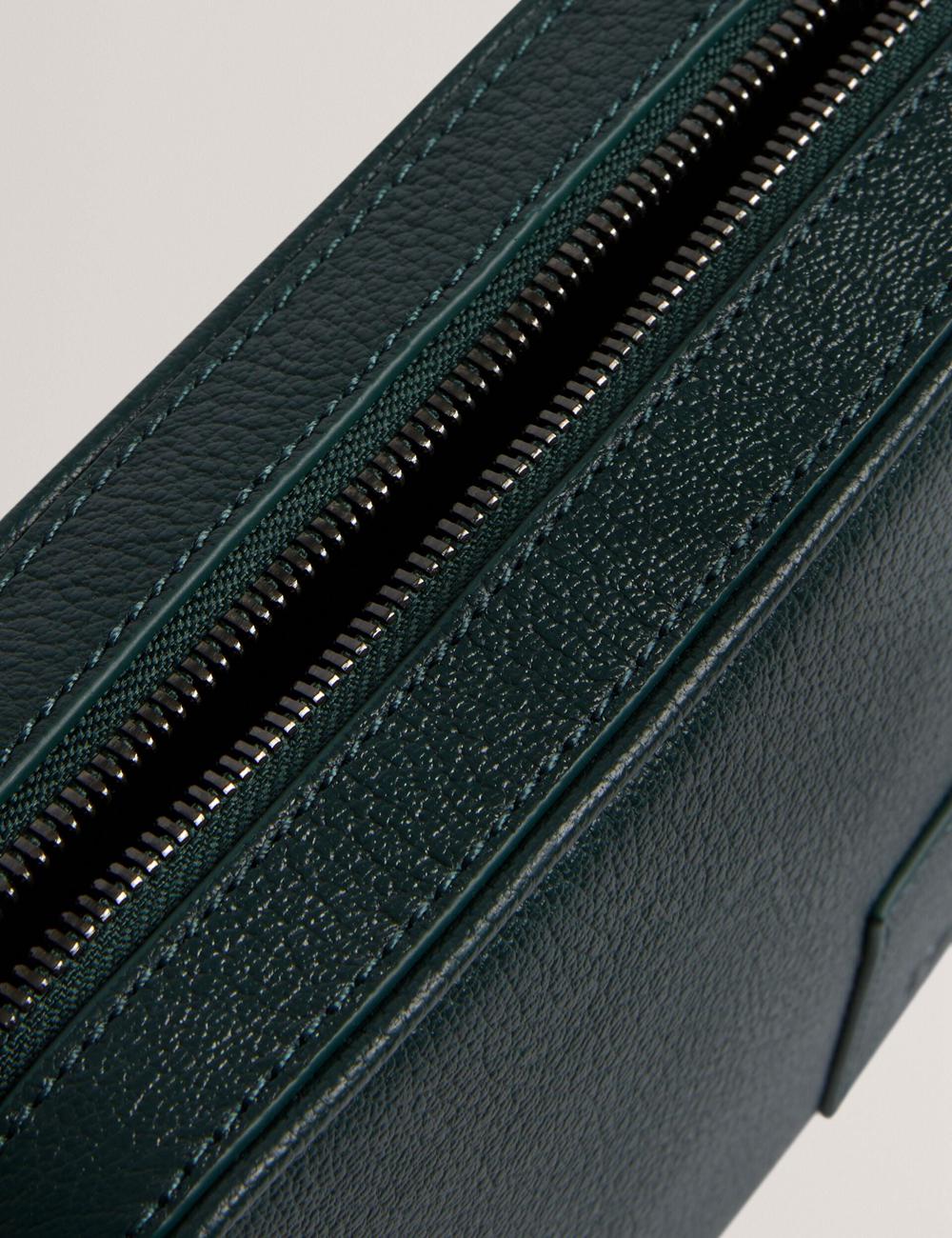 Ted Baker GRIFIN - Grained Leather Crossbody Pouch クロスボディバッグ メンズ 緑 | Japan  ETWY-17495