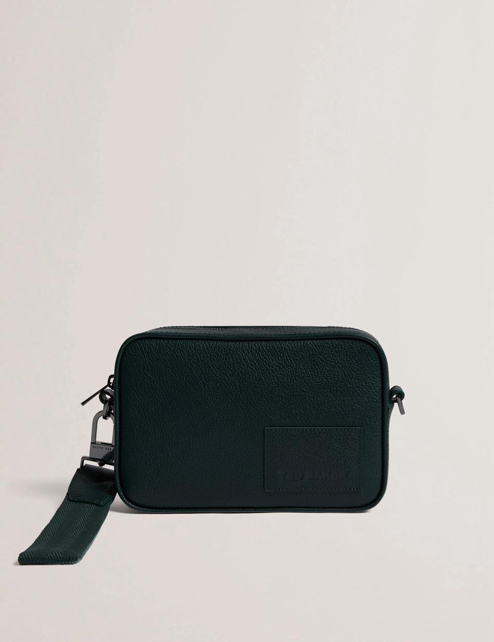 Ted Baker GRIFIN - Grained Leather Crossbody Pouch クロスボディバッグ メンズ 緑 | Japan  ETWY-17495