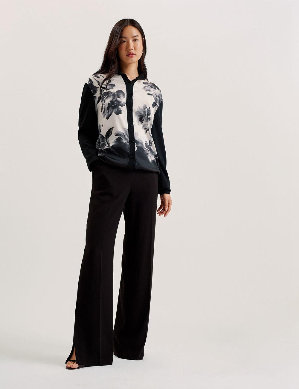 Ted Baker GWEENN - Monochrome Print Woven Front カーディガン レディース 黒 | Japan  FYTI-48061