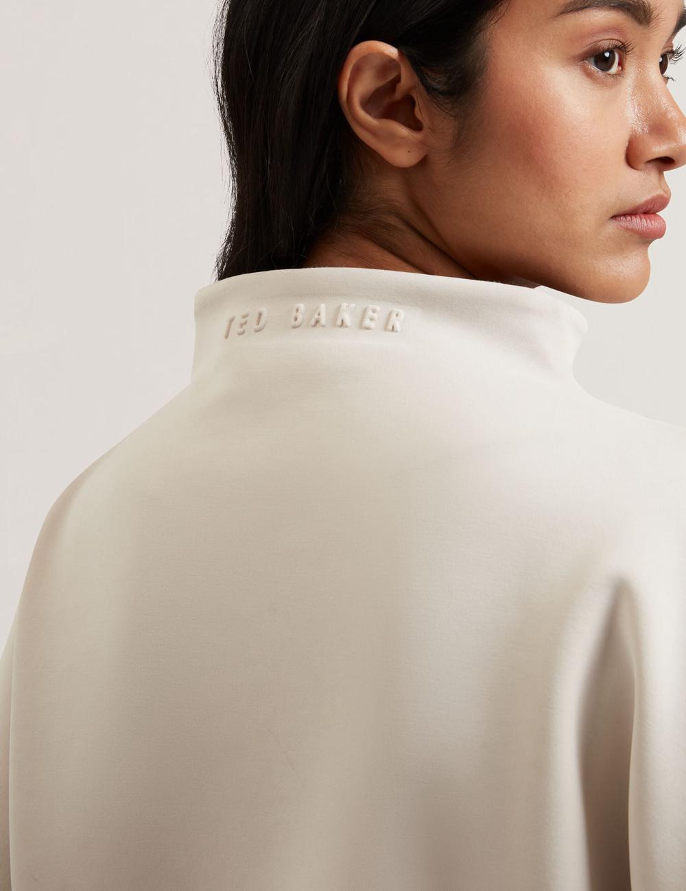 Ted Baker HALIYY - Funnel Neck Boxy Short Sleeve スウェットシャツ レディース Ivory | Japan  SBGY-30758