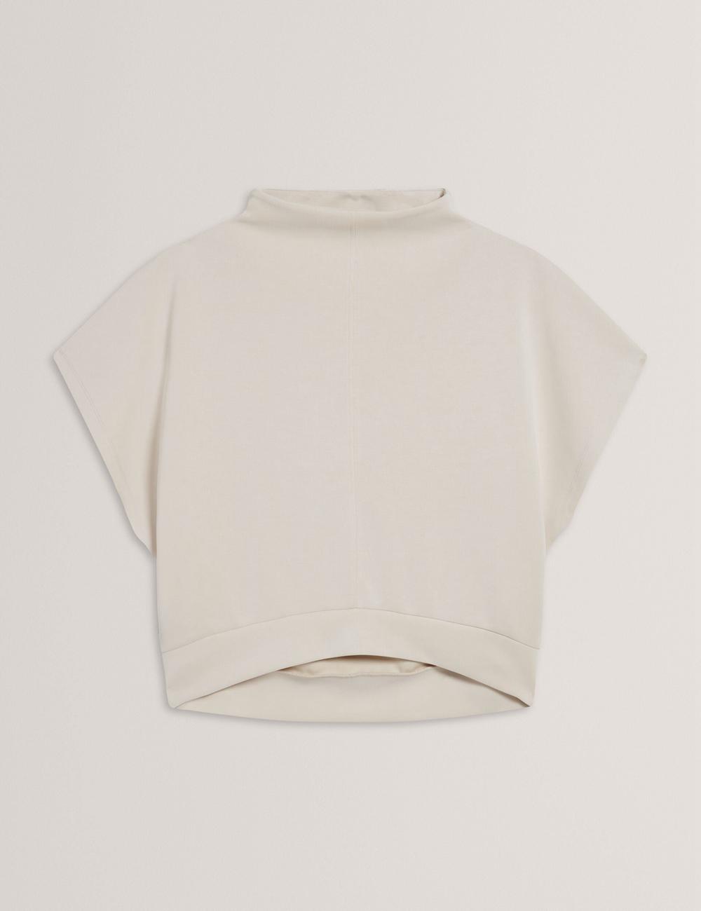 Ted Baker HALIYY - Funnel Neck Boxy Short Sleeve スウェットシャツ レディース Ivory | Japan  SBGY-30758