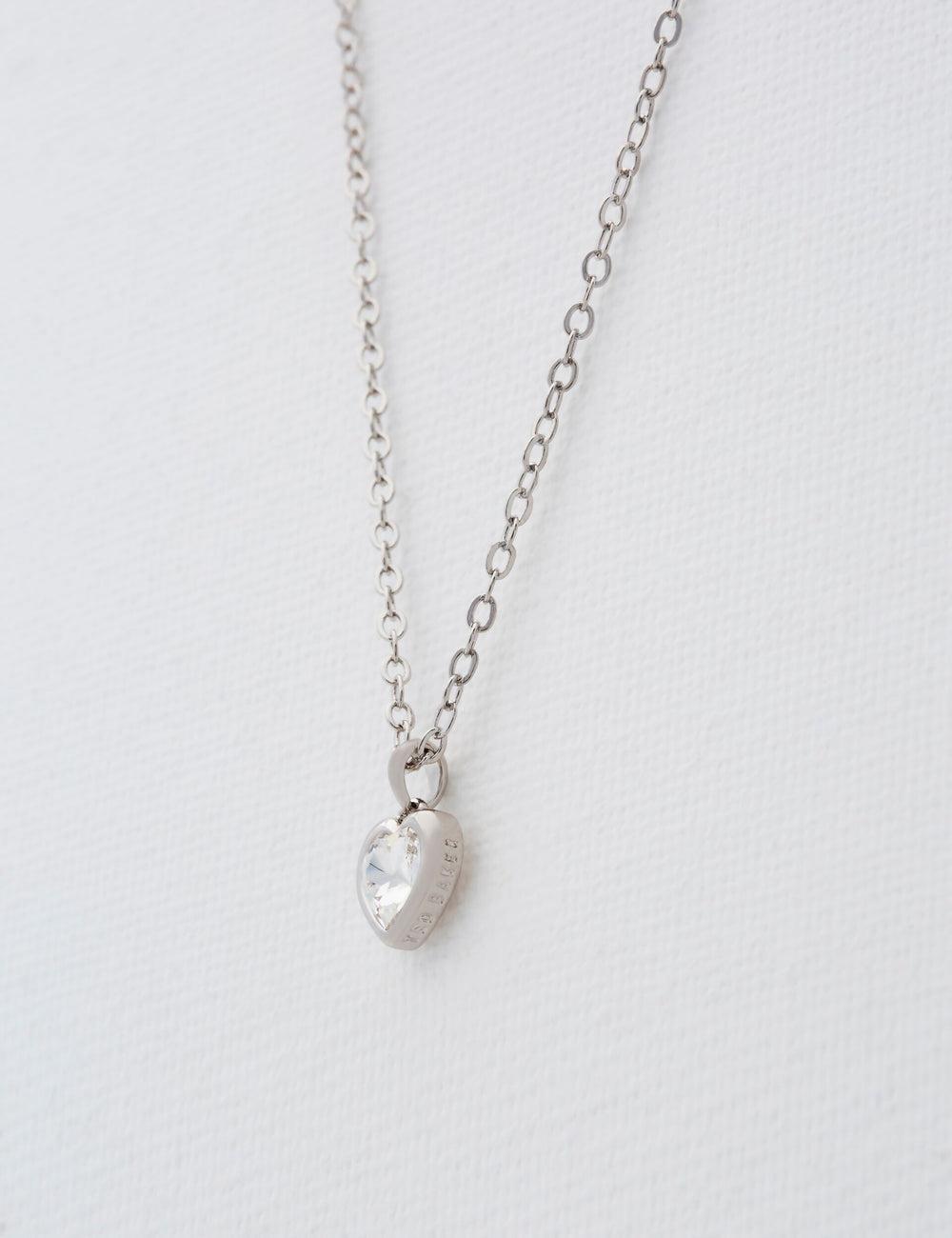 Ted Baker HANNELA - Solitaire Crystal Heart Pendant ネックレス レディース シルバー | Japan  MPYO-64907