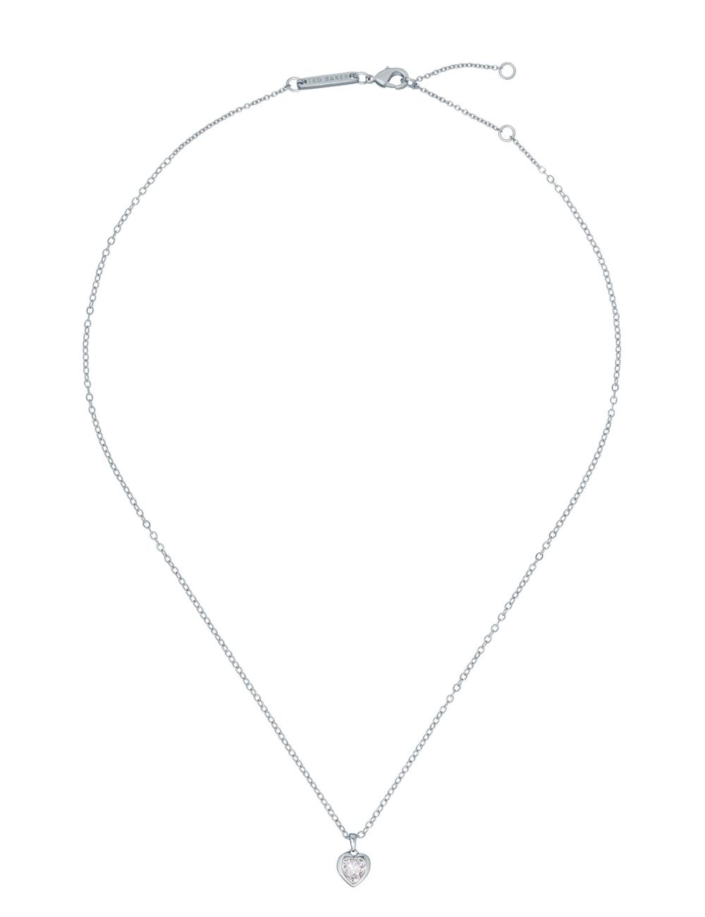 Ted Baker HANNELA - Solitaire Crystal Heart Pendant ネックレス レディース シルバー | Japan  MPYO-64907