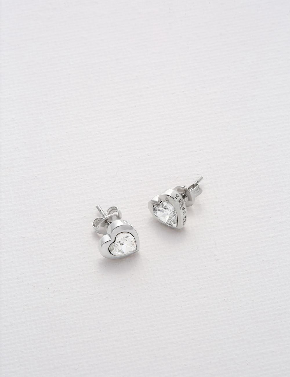 Ted Baker HAN - Solitaire Crystal Heart Stud ピアス レディース シルバー | Japan  VXSL-53240