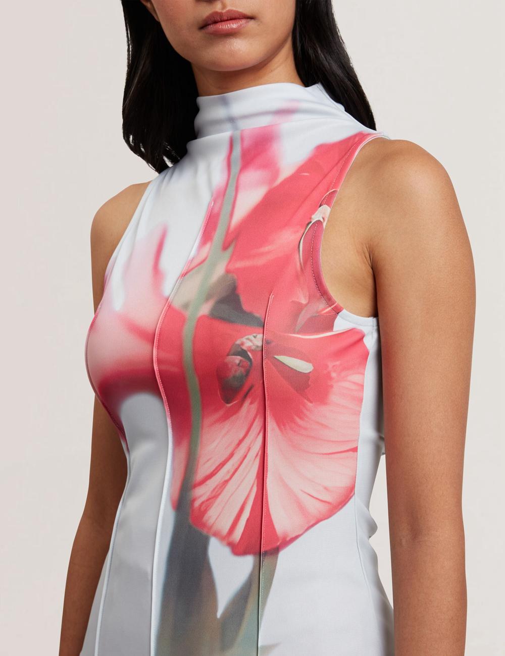 Ted Baker HARPLNN - Floral High Neck Jersey トップス レディース 青 | Japan  JNLI-87201