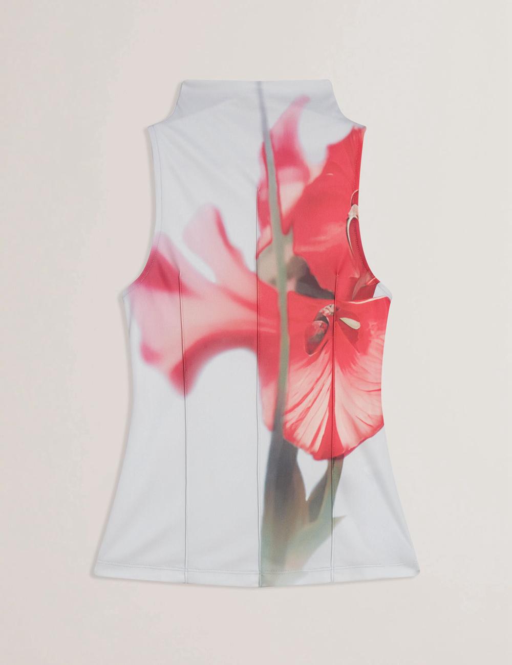Ted Baker HARPLNN - Floral High Neck Jersey トップス レディース 青 | Japan  JNLI-87201