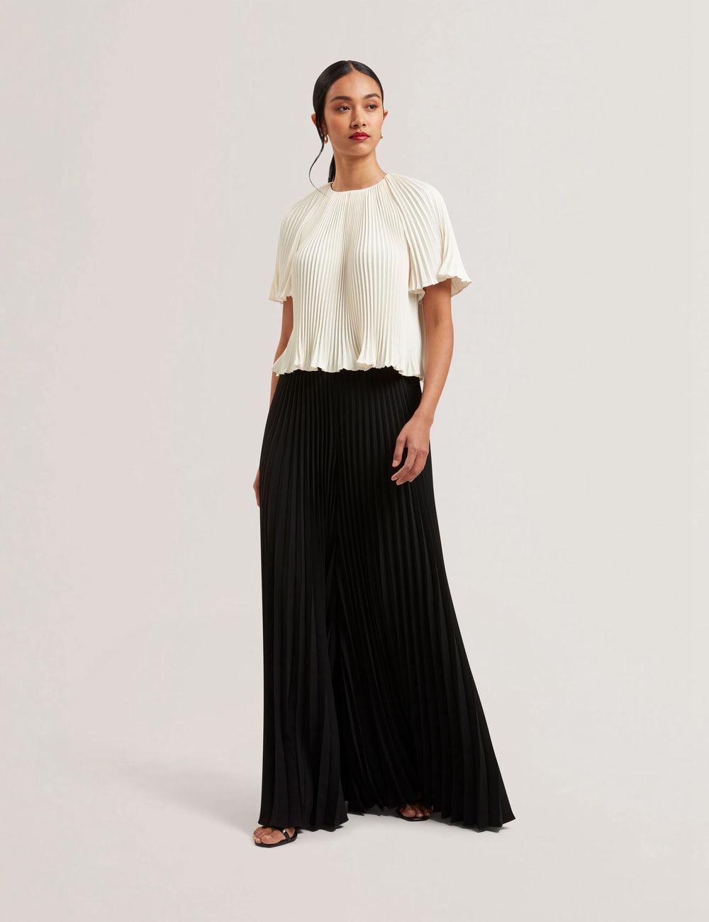 Ted Baker HARYX - Pleated Wide Leg Palazzo ズボン レディース 黒 | Japan  JFTM-37289