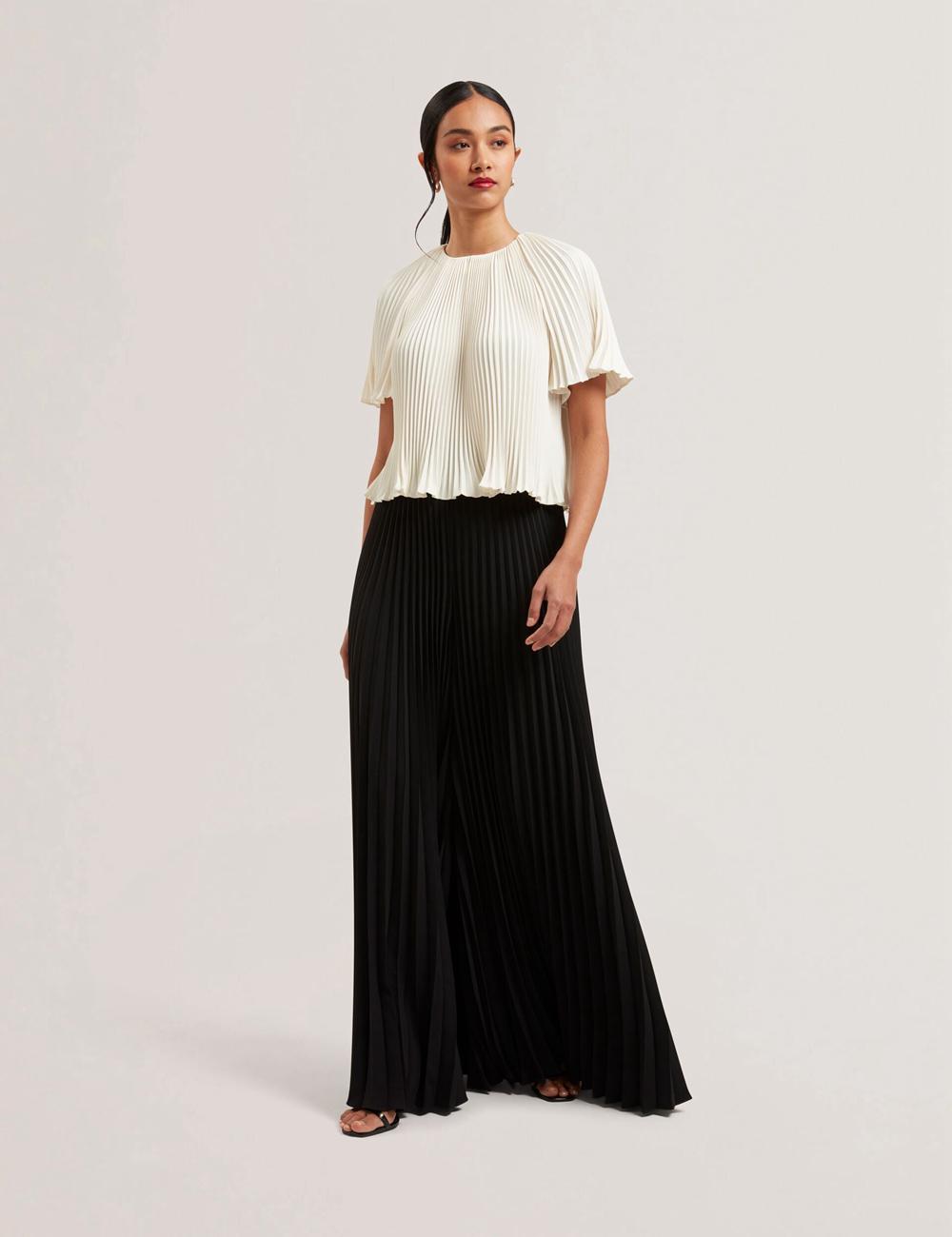 Ted Baker HARYX - Pleated Wide Leg Palazzo ズボン レディース 黒 | Japan  JFTM-37289