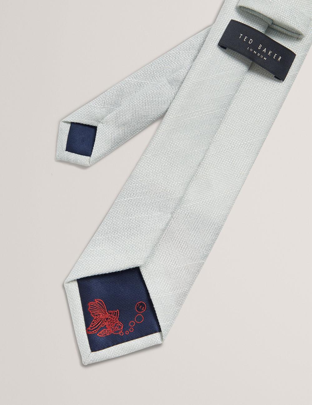 Ted Baker HAWKWEL - Linen Blend Woven Texture ネクタイ メンズ 緑 | Japan  VBWO-79432