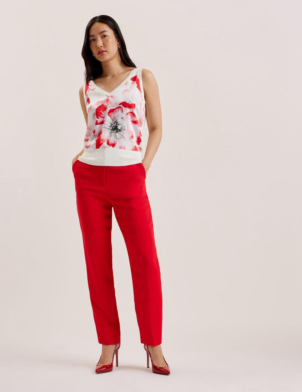 Ted Baker HEIDIII - Printed Panel V-Neck Knitted Vest トップス レディース Ivory | Japan  PMWJ-29315