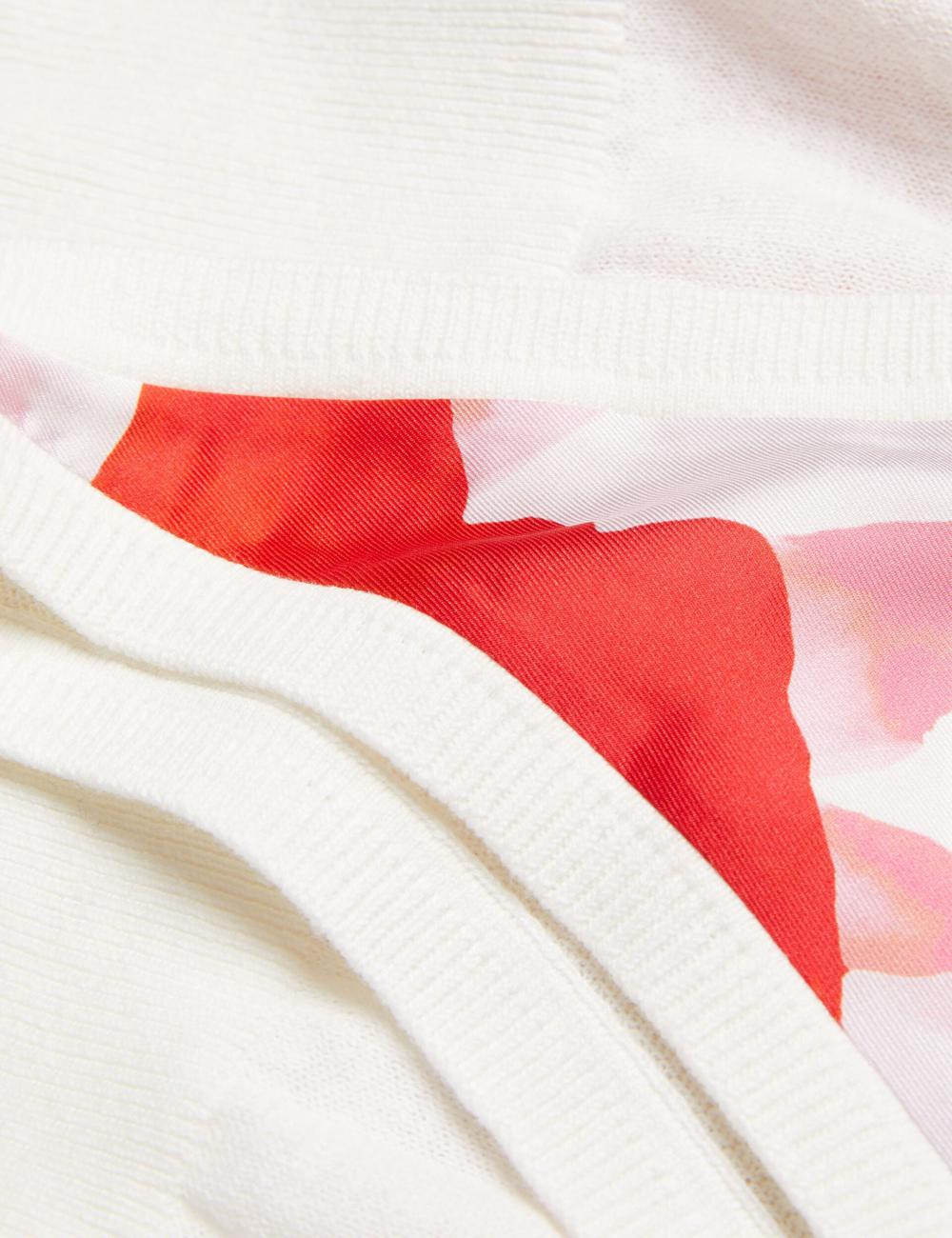Ted Baker HEIDIII - Printed Panel V-Neck Knitted Vest トップス レディース Ivory | Japan  PMWJ-29315