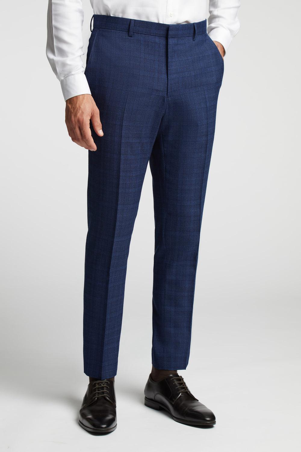Ted Baker HOYLETS - Soft Check Slim Fit Suit ズボン メンズ ネイビー | Japan  OZJV-78249
