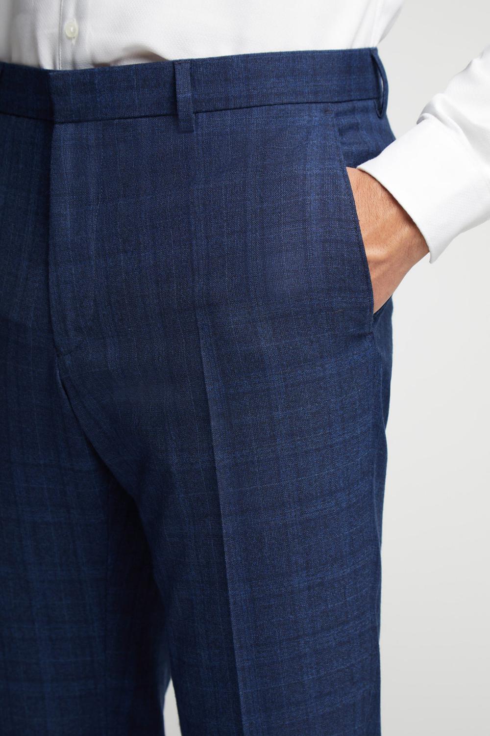 Ted Baker HOYLETS - Soft Check Slim Fit Suit ズボン メンズ ネイビー | Japan  OZJV-78249