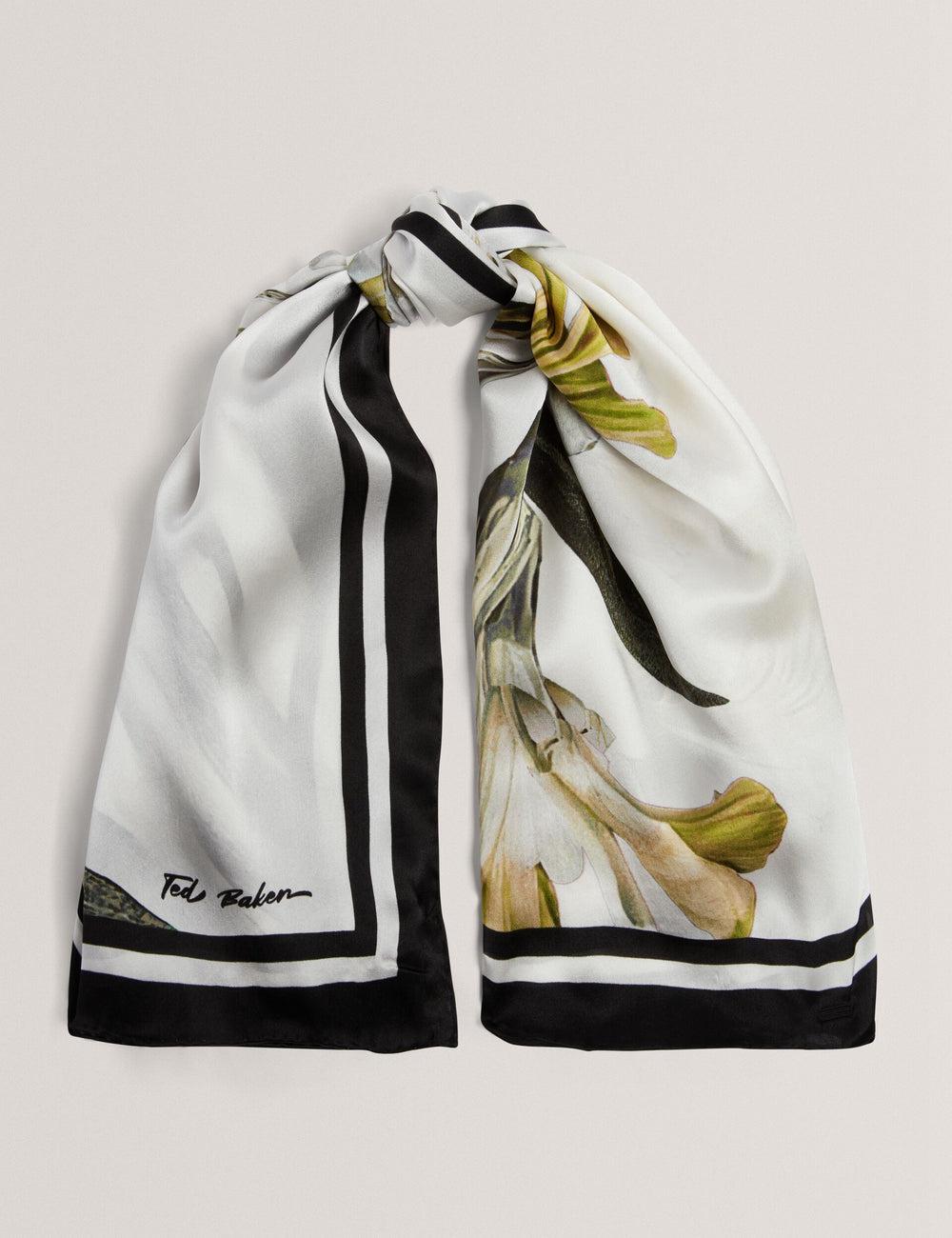 Ted Baker IRISSI - Floral Graphic Print Square Silk スカーフ レディース Ecru | Japan  LPSM-15428