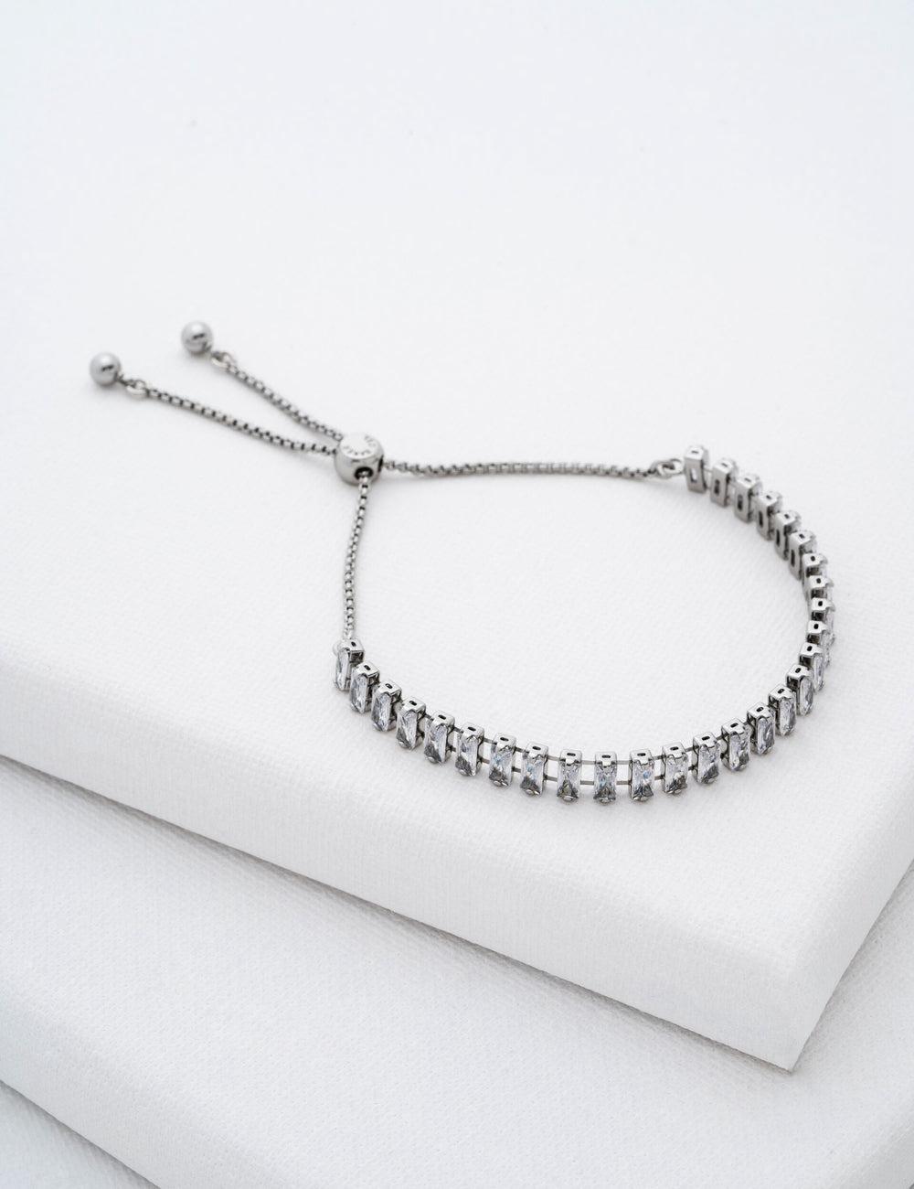 Ted Baker ISABELA - Baguette Crystal Adjustable ブレスレット レディース シルバー | Japan  GMUC-72845