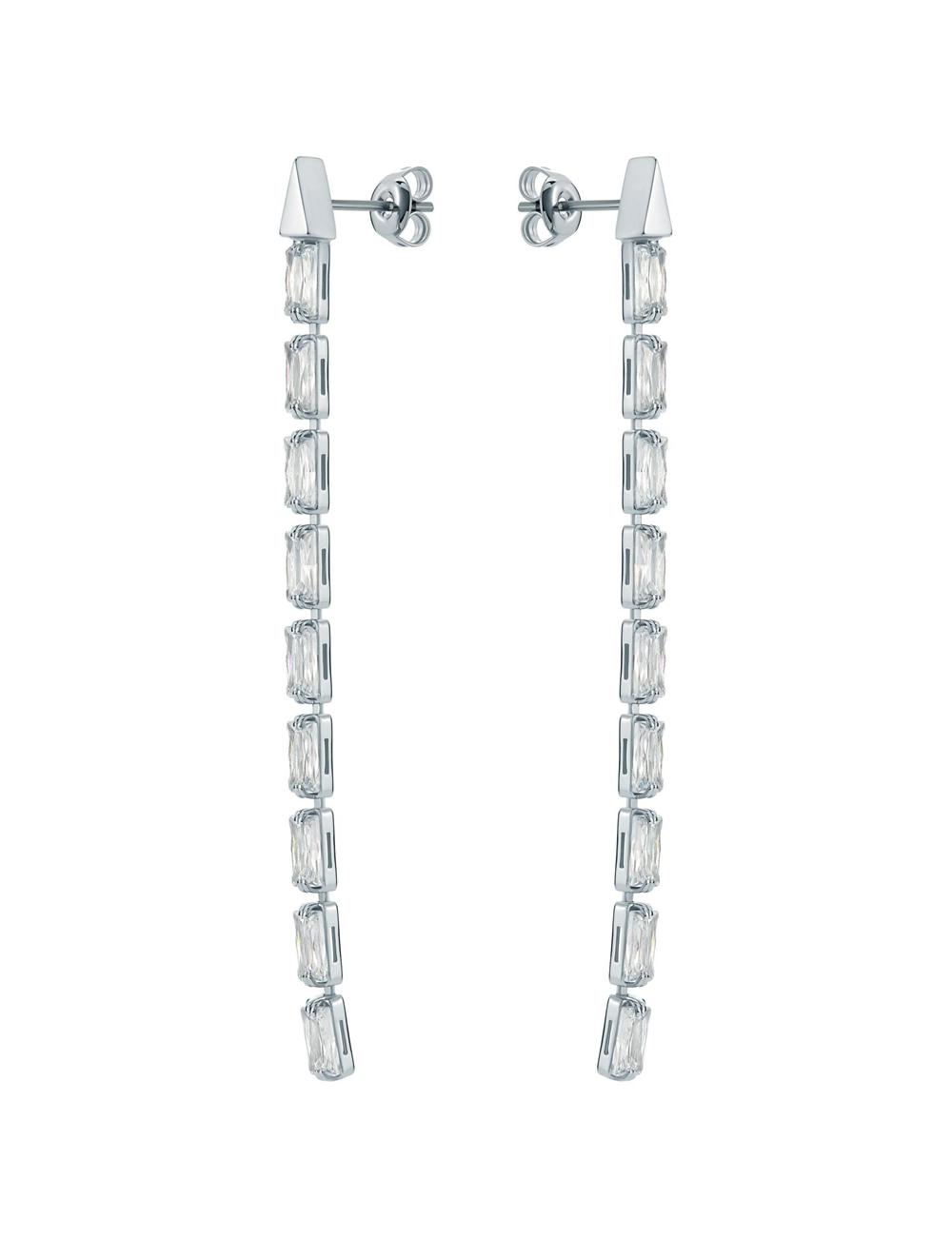 Ted Baker ISALIE - Baguette Crystal Long Drop ピアス レディース シルバー | Japan  EKSF-68307