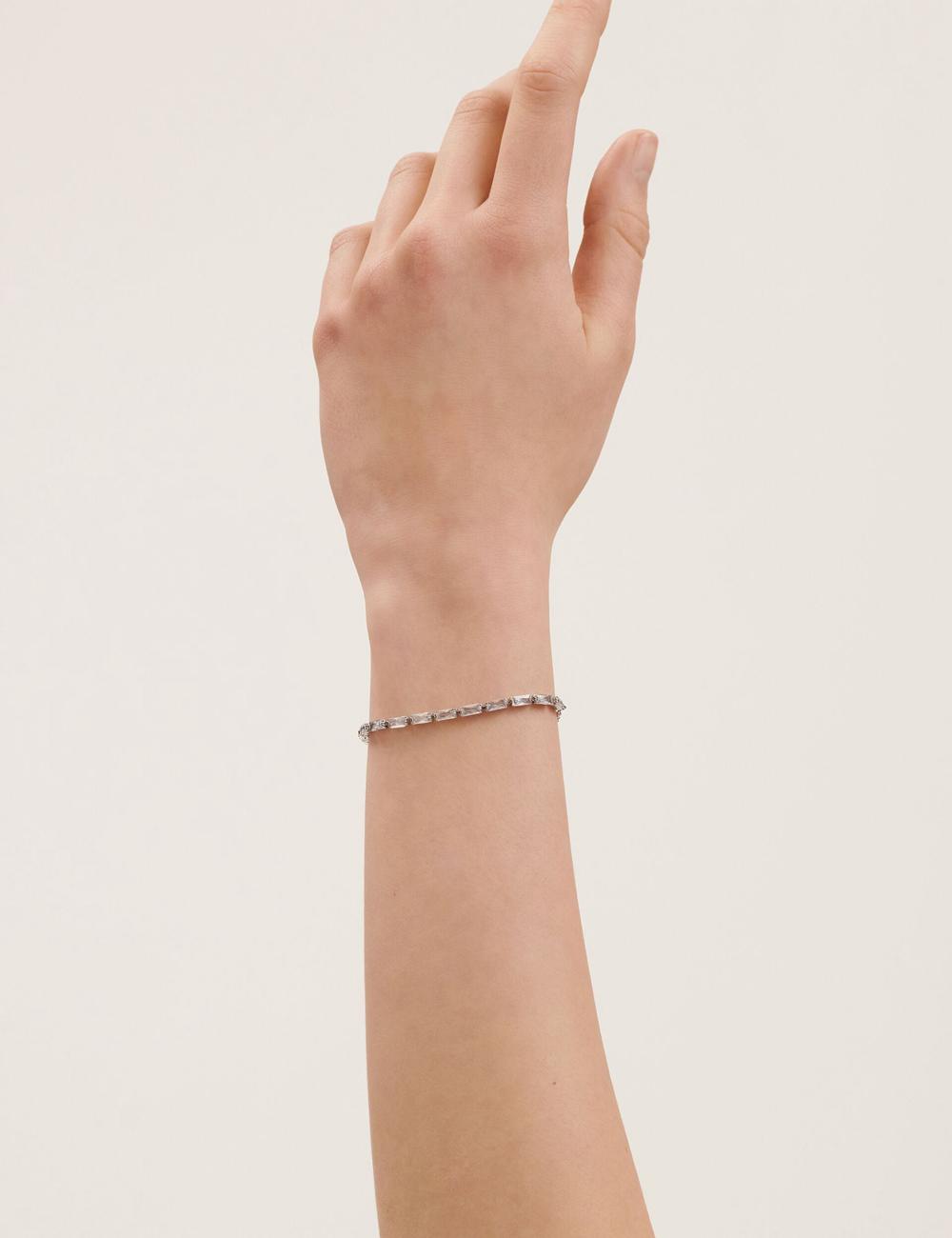 Ted Baker ISELA - Baguette Crystal Slider Tennis ブレスレット レディース シルバー | Japan  DGLA-83956