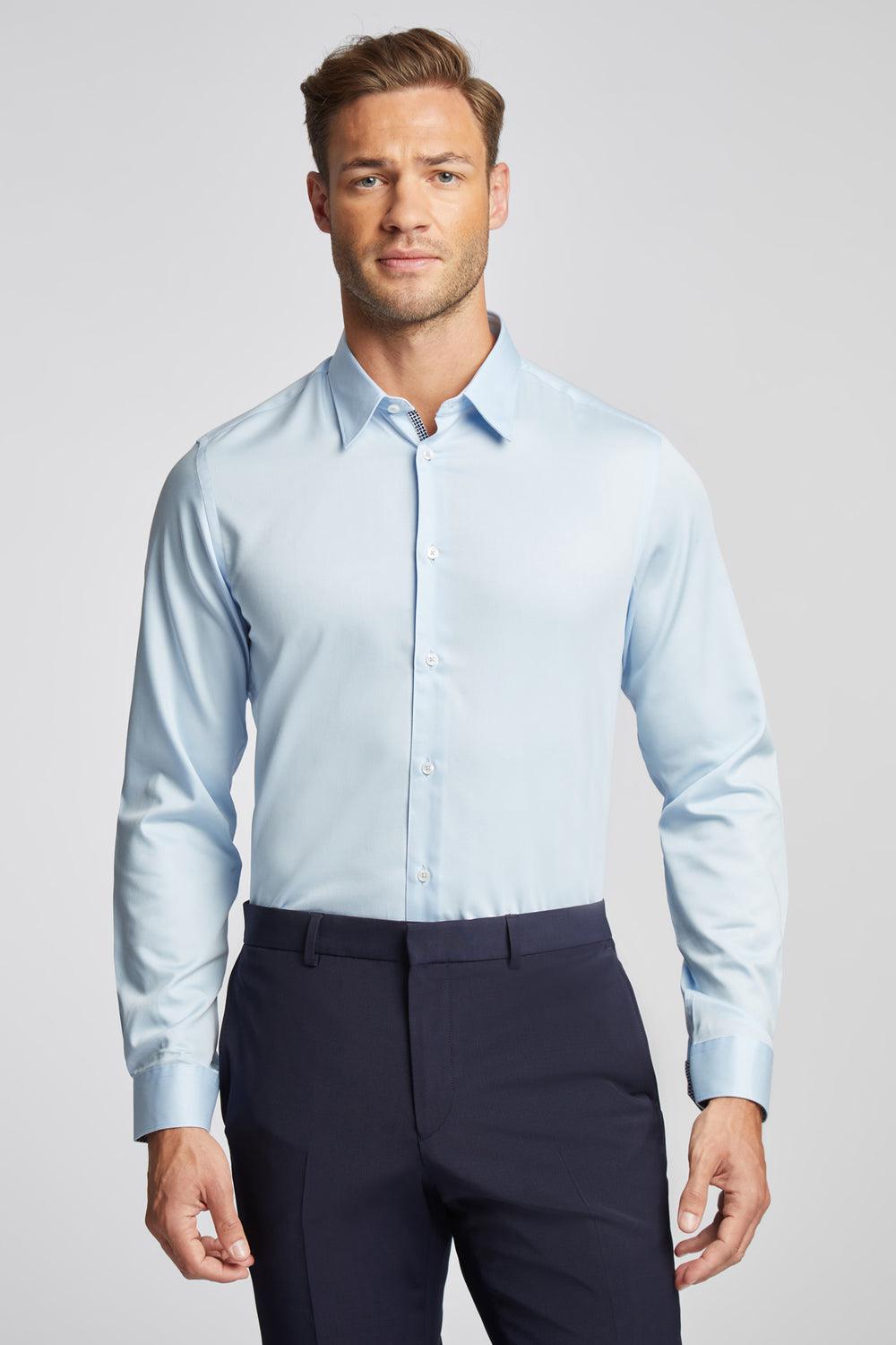 Ted Baker ISLA - Slim Fit Pure Cotton シャツ メンズ 青 | Japan  GVZY-60849