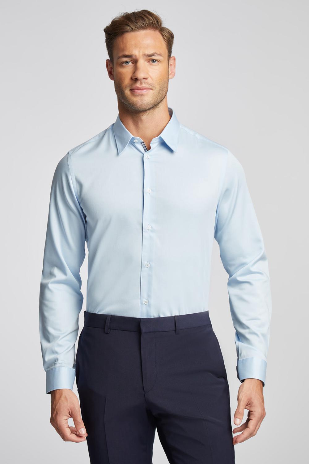 Ted Baker ISLA - Slim Fit Pure Cotton シャツ メンズ 青 | Japan  GVZY-60849