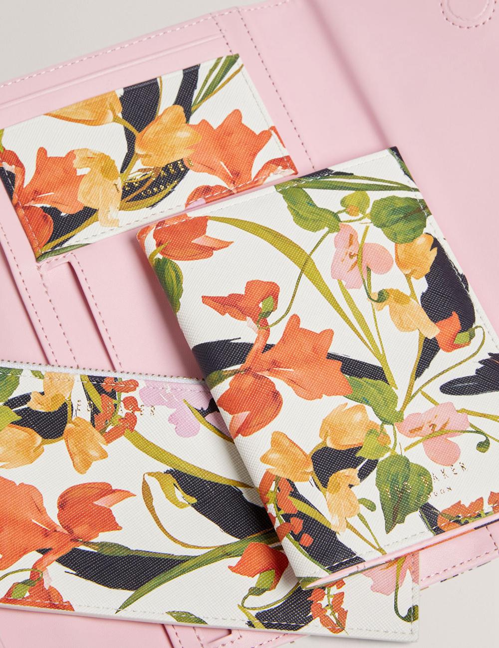 Ted Baker JACIIIE - Floral Print Faux Leather Travel 財布 レディース 白 | Japan  JOFH-71062