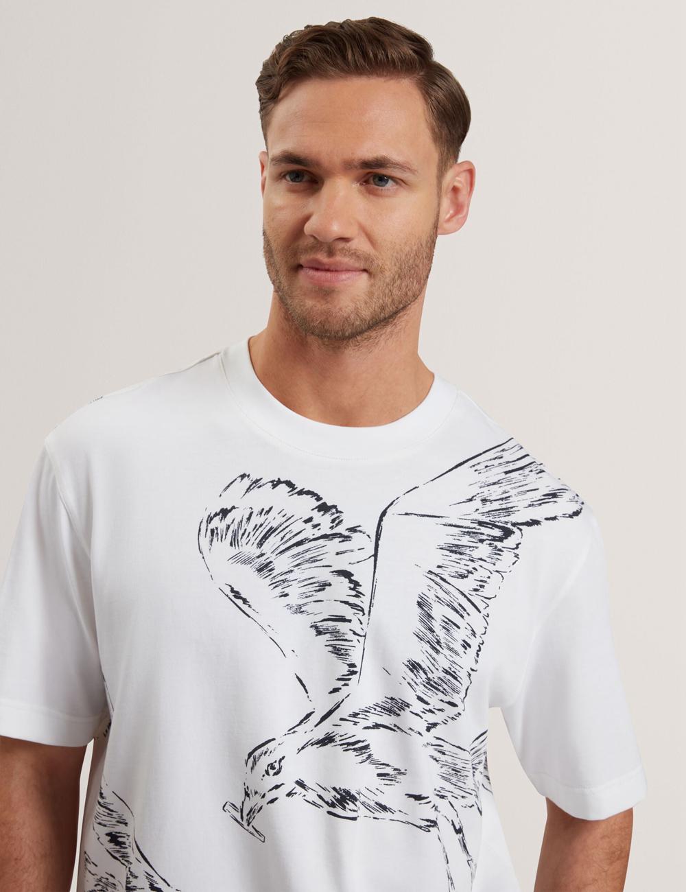 Ted Baker JAMESIO - Short Sleeve Graphic Seagull Tシャツ メンズ 白 | Japan  TDJV-12836