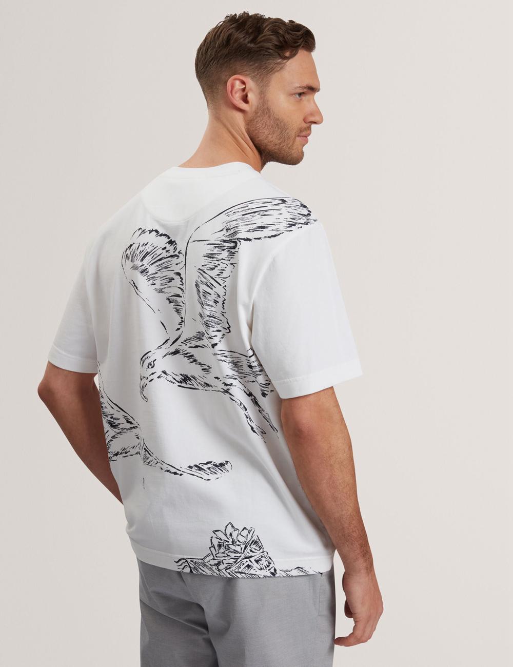 Ted Baker JAMESIO - Short Sleeve Graphic Seagull Tシャツ メンズ 白 | Japan  TDJV-12836