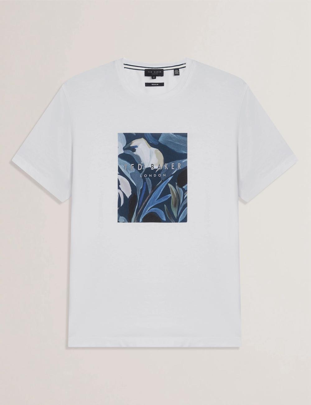 Ted Baker JUSTINO - Branded Box Print Graphic Cotton Tシャツ メンズ 白 | Japan  FUDJ-34297