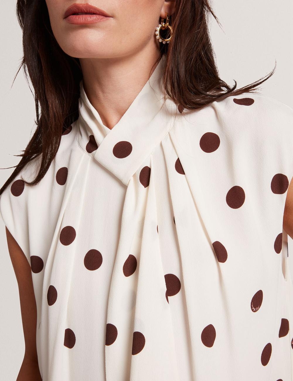 Ted Baker JUTUVA - Polka Dot Neck Shift ミニドレス レディース Ivory | Japan  WAGJ-13609