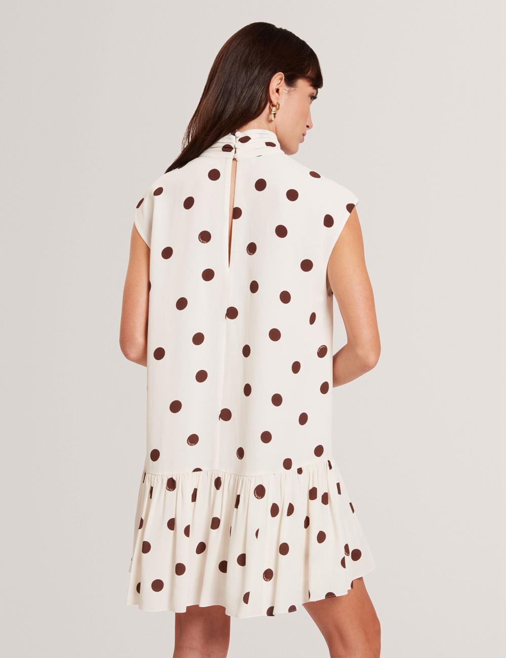 Ted Baker JUTUVA - Polka Dot Neck Shift ミニドレス レディース Ivory | Japan  WAGJ-13609