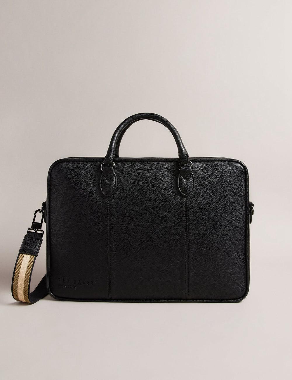 Ted Baker KADEN - Branded Webbing PU Leather Document ショルダーバッグ メンズ 黒 | Japan  WEIJ-79480