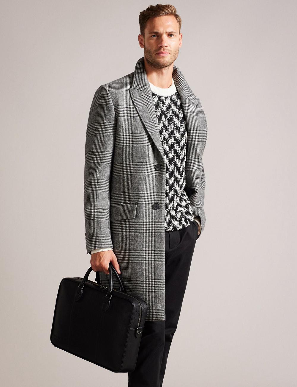Ted Baker KADEN - Branded Webbing PU Leather Document ショルダーバッグ メンズ 黒 | Japan  WEIJ-79480