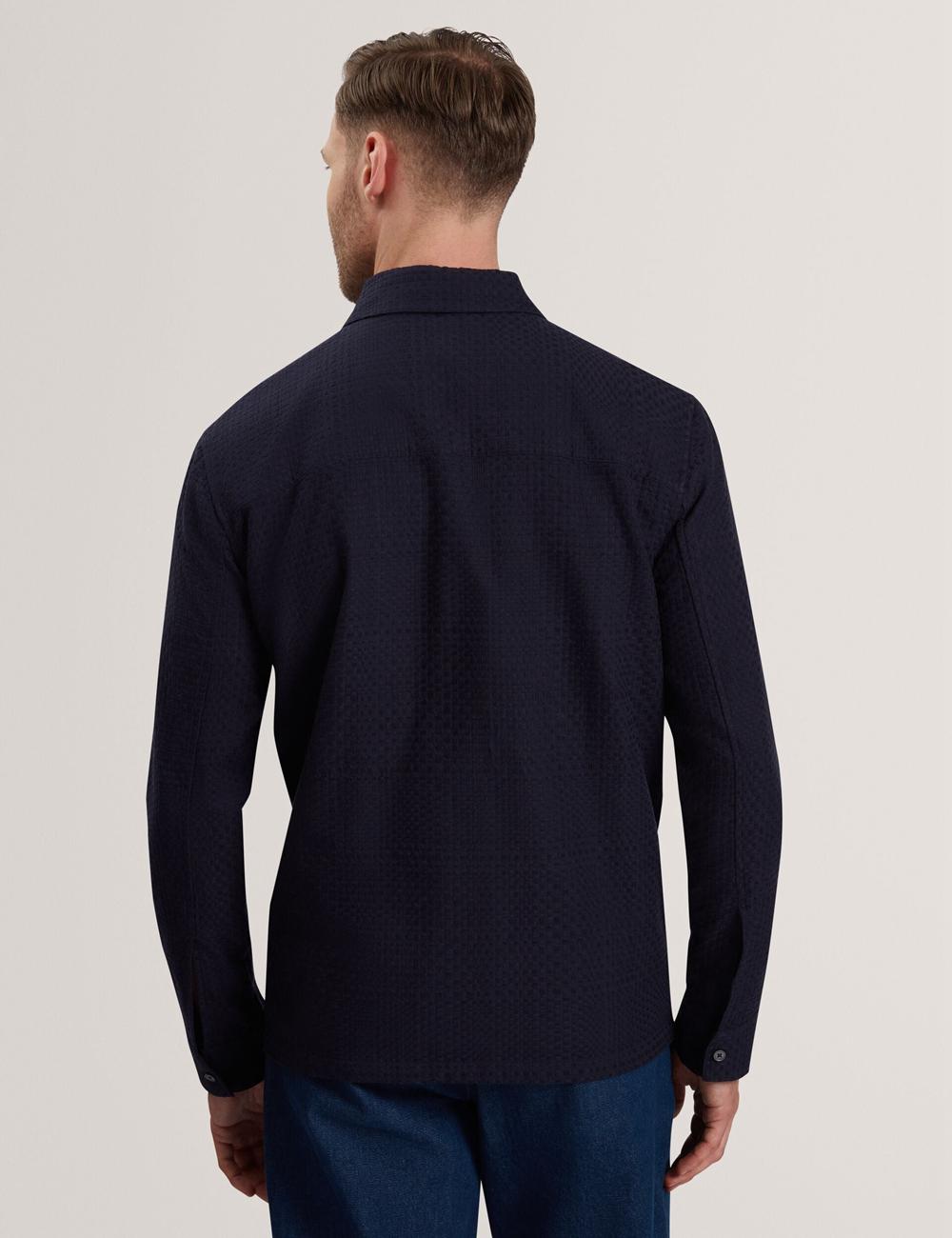 Ted Baker KAILINS - Long Sleeve Zip-Through Cotton Overshirt オーバーシャツ メンズ ネイビー | Japan  NHDT-36948