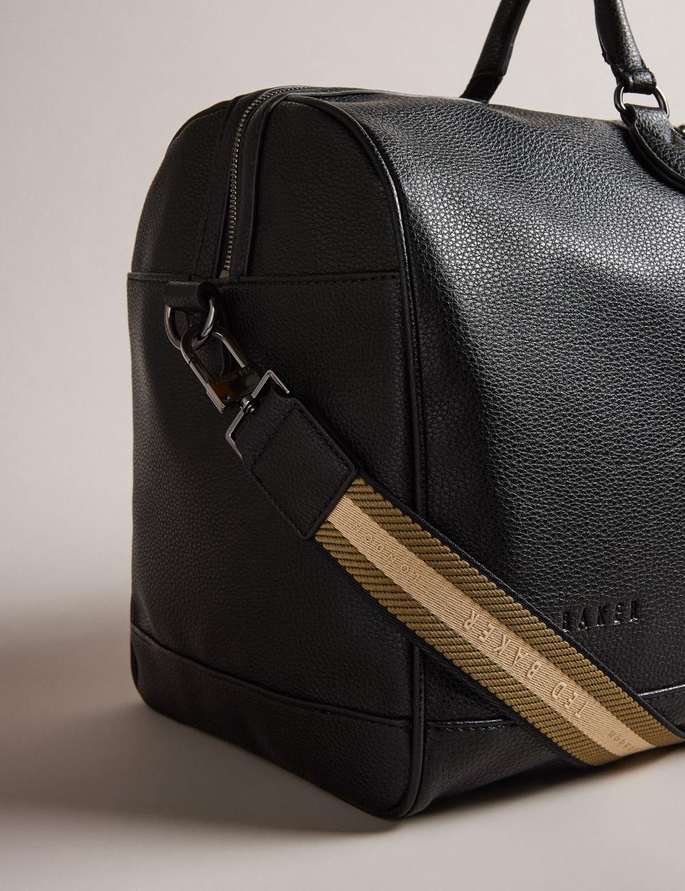 Ted Baker KALVIN - Webbing Faux Leather Holdall Bags メンズ 黒 | Japan  LHCP-41367
