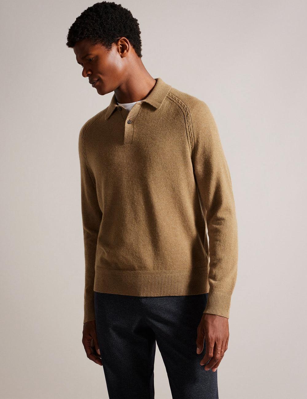 Ted Baker KAROLT - Cashmere Knit Long Sleeve Top ジャンパー メンズ ブラウン | Japan  LIPO-78619