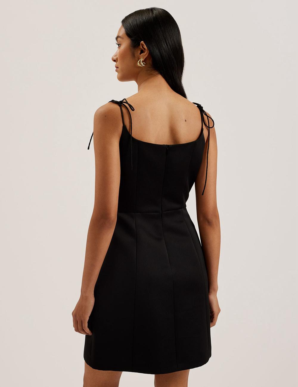 Ted Baker KAVALA - Strap Square Neck ミニドレス レディース 黒 | Japan  EKWU-29451