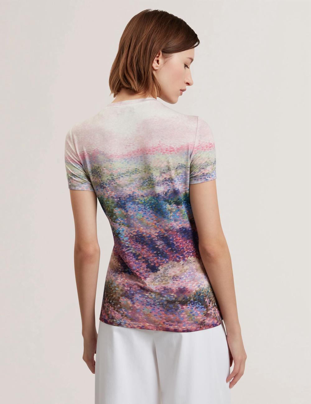Ted Baker KAYTTE - Painted Print Crew Neck Fitted Tシャツ レディース ピンク | Japan  CUPH-16324